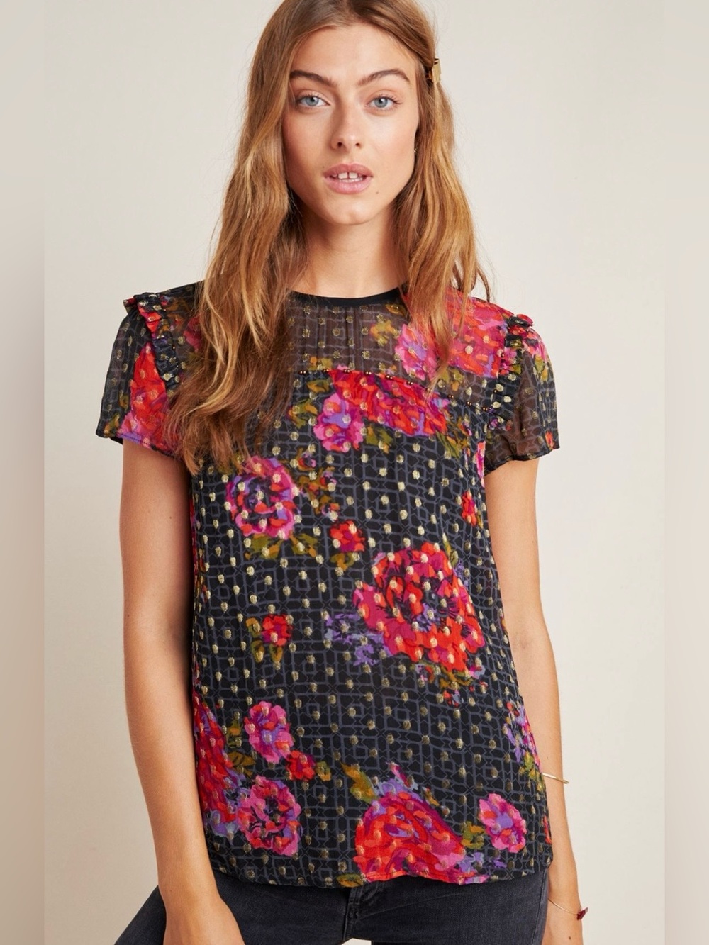Anthropologie Fiorella Floral Blouse - Picture 2 of 5